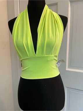 Neon Yellow Halter Tank Top
